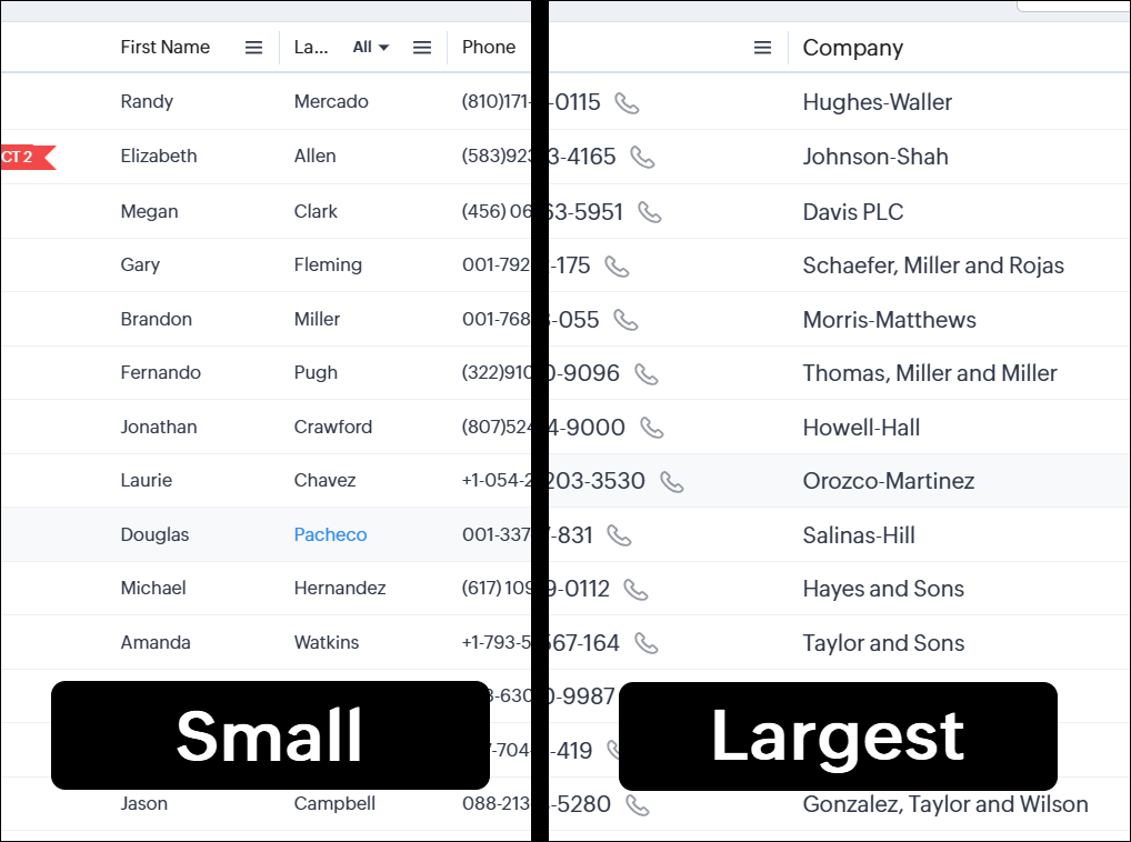 For example, a user with vision issues can change the font size from small to largest to improve readability.