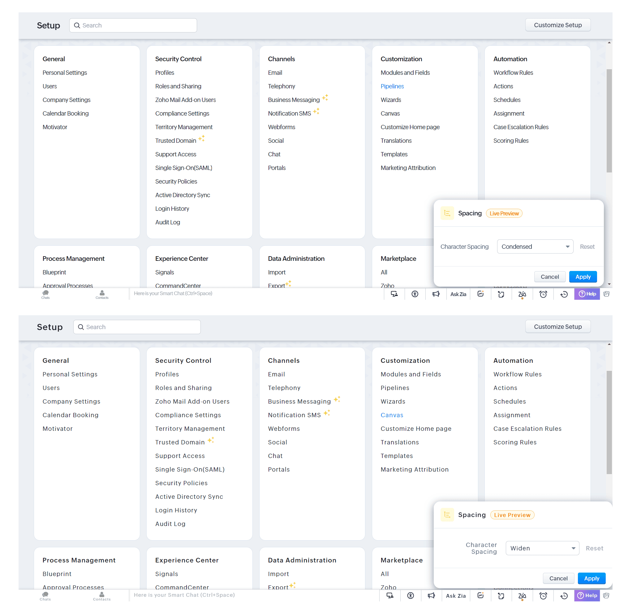 For example, you can navigate to the Setup page and change the spacing options till you find the most suitable one.
